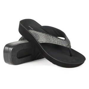 Elegant Black and Silver Women's Sandals